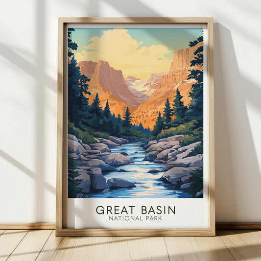 Great Basin National Park Poster – Retro Nevada Travel Print