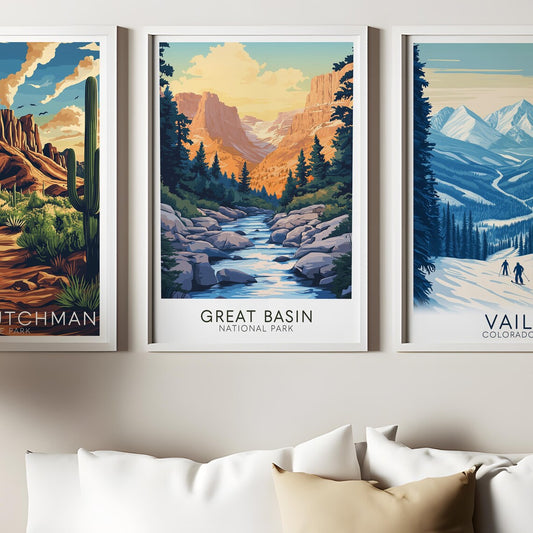 Great Basin National Park Poster – Retro Nevada Travel Wall Art Print