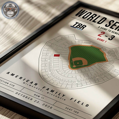 Custom World Series Baseball Seat Map Poster