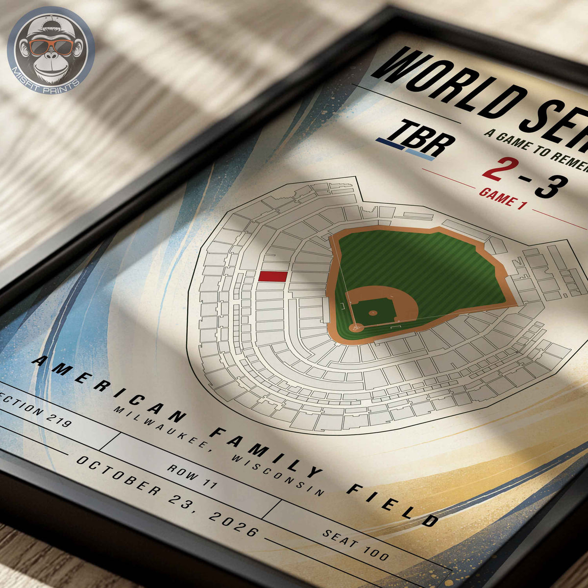 Custom World Series Baseball Seat Map Poster