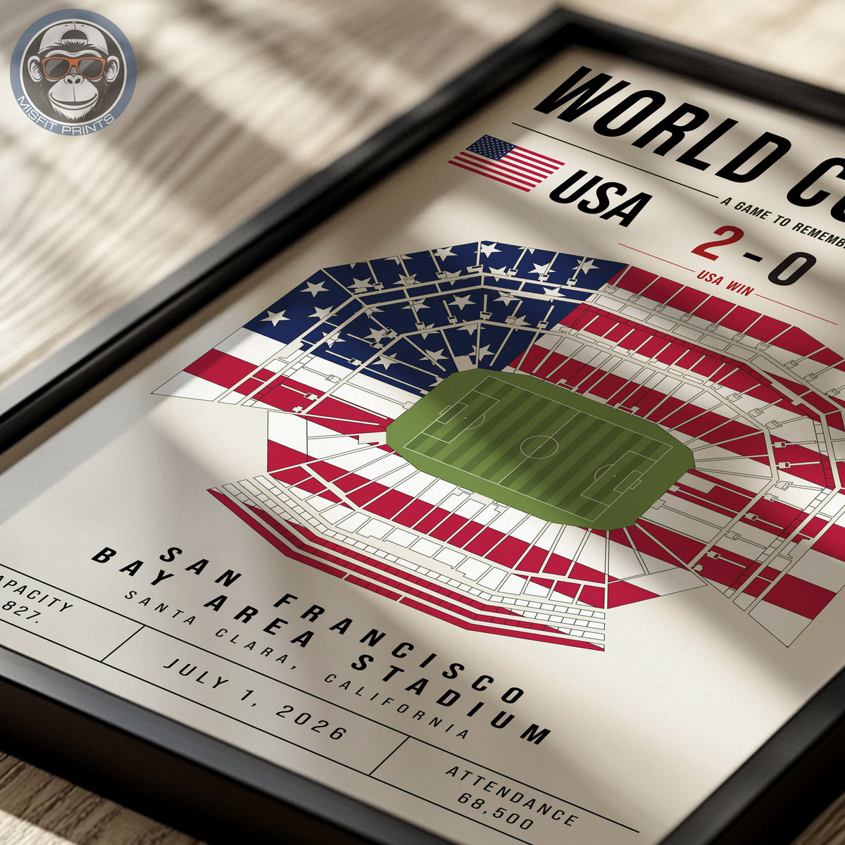 USA vs. Bosnia World Cup Match Poster