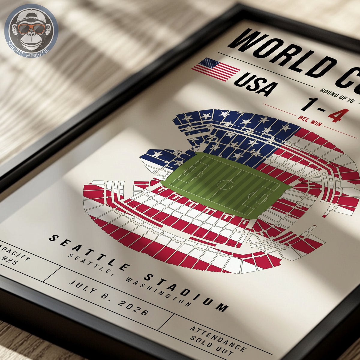 USA vs. Belgium World Cup Match Poster