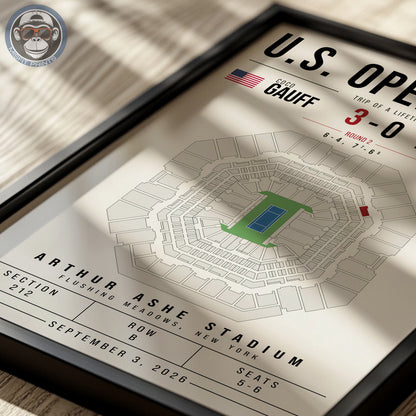 Custom US Open Tennis Stadium Seat Map Poster