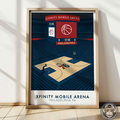 Philadelphia Basketball Arena Poster | Minimalist Wall Art