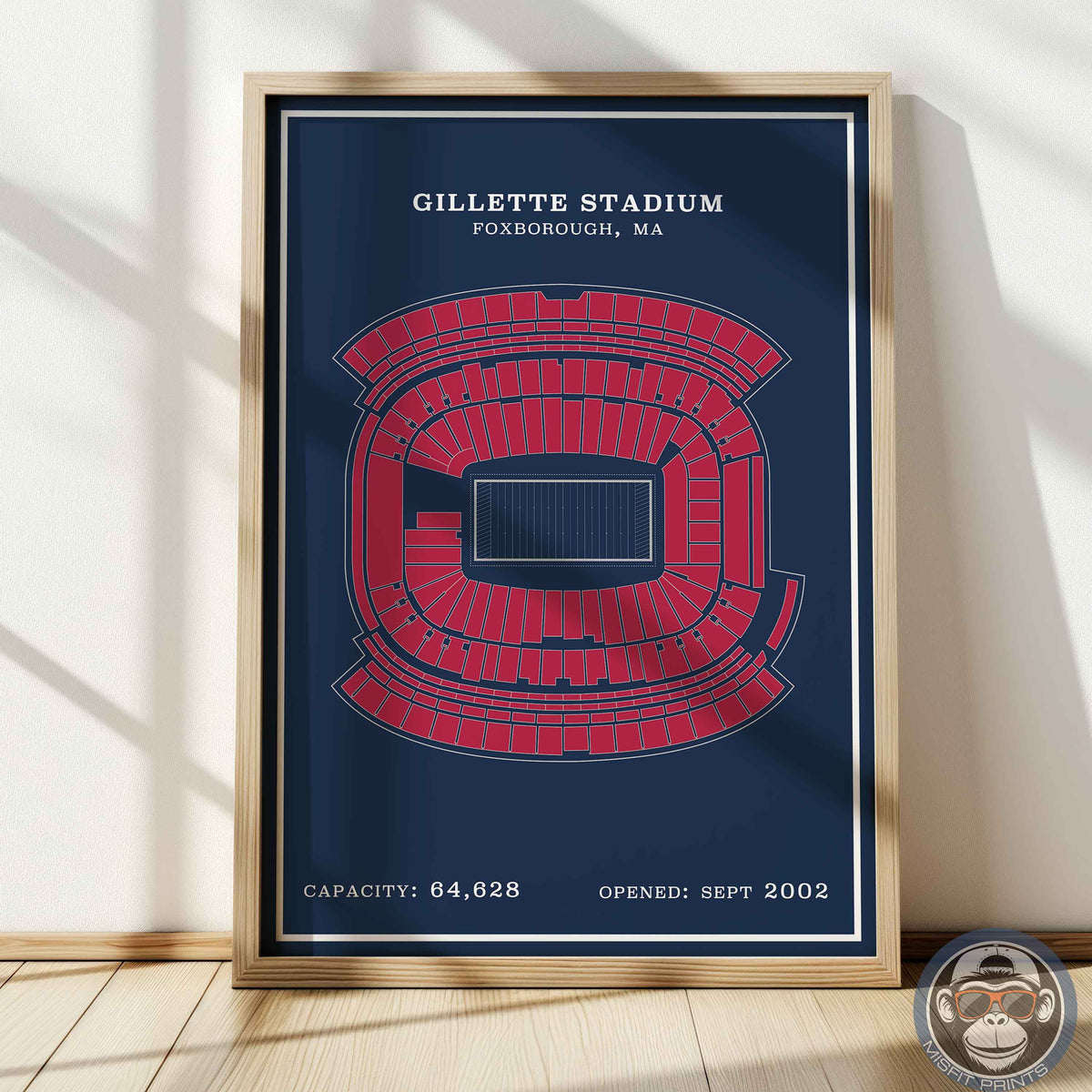 Gillette Stadium - Modern Border Print