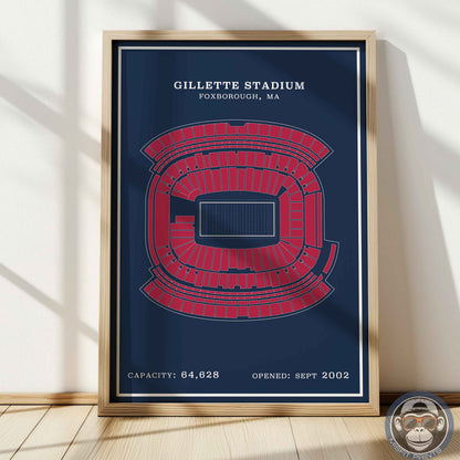 Gillette Stadium - Modern Border Print