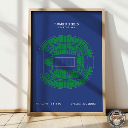 Lumen Field Stadium - No Border Print