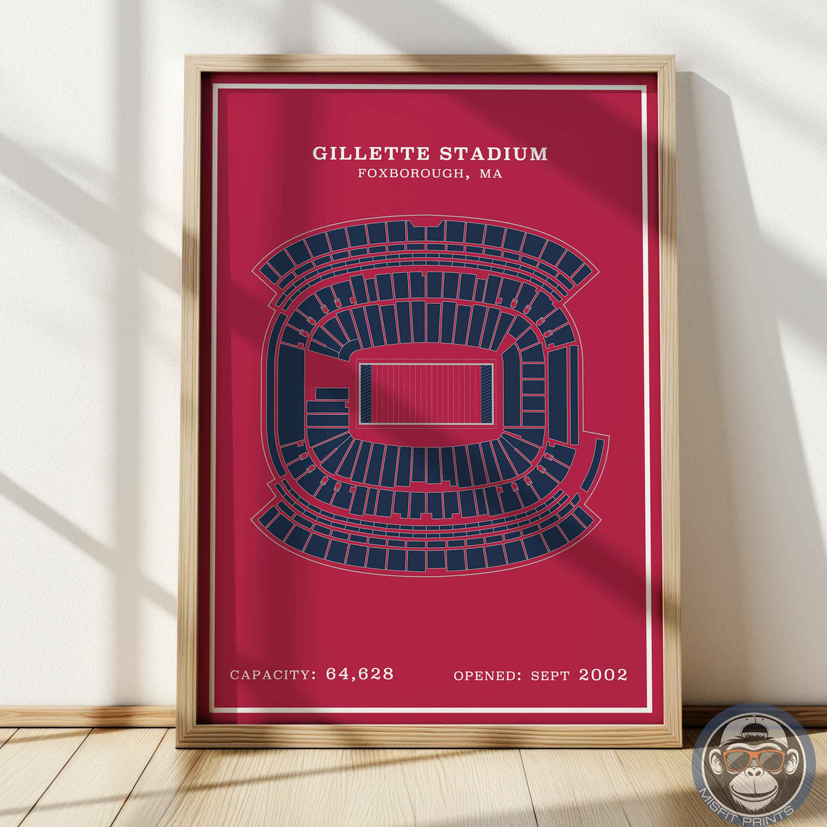 Gillette Stadium - Modern Border Print