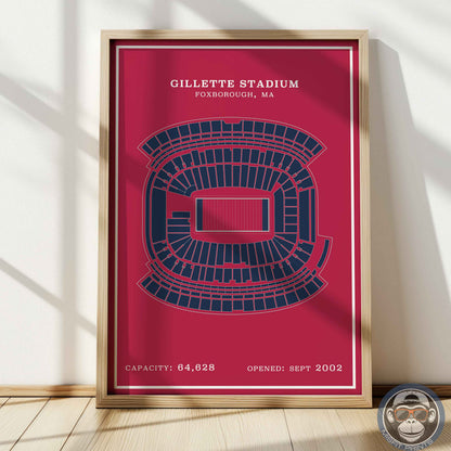 Gillette Stadium - Modern Border Print