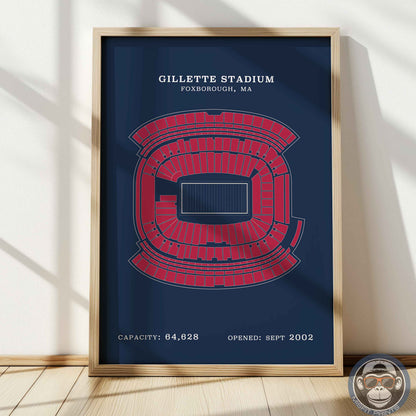 Gillette Stadium - No Border Print
