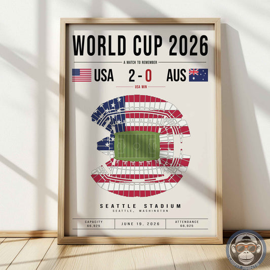 USA vs. Australia World Cup Match Poster