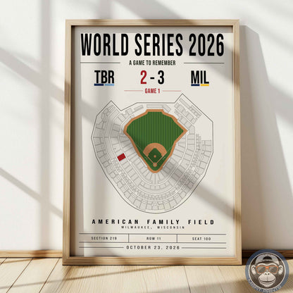 Custom World Series Baseball Seat Map Poster