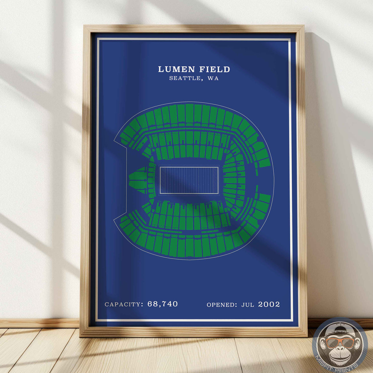 Lumen Field Stadium - Modern Border Print