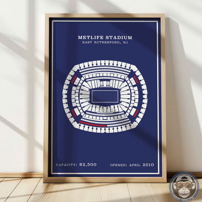 MetLife Stadium - Modern Border Print