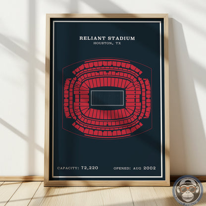 Reliant Stadium - Modern Border Print