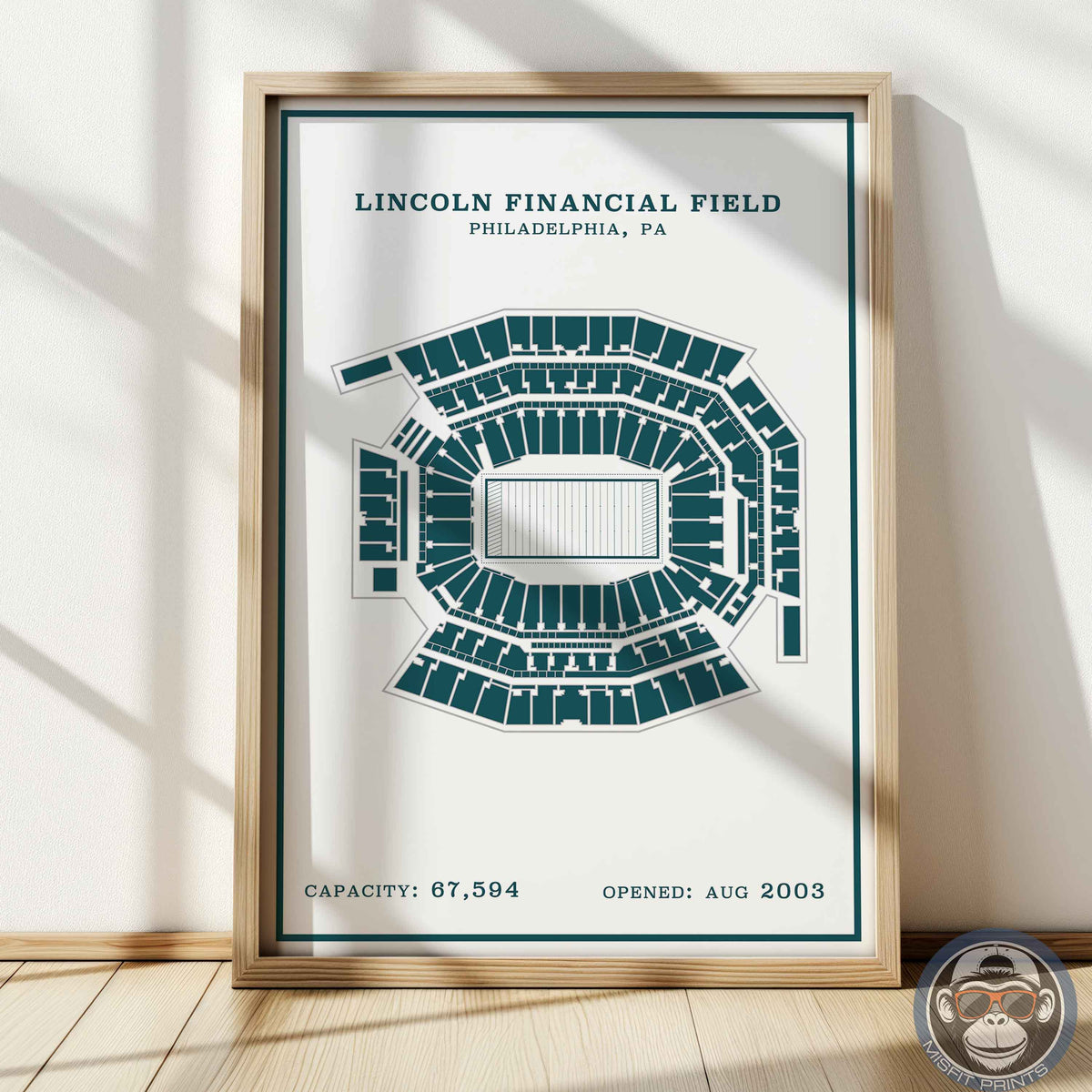 Lincoln Field Stadium - Modern Border Print