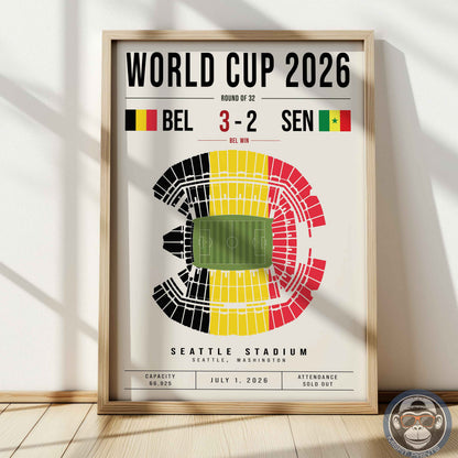 Belgium vs. Senegal World Cup Match Poster
