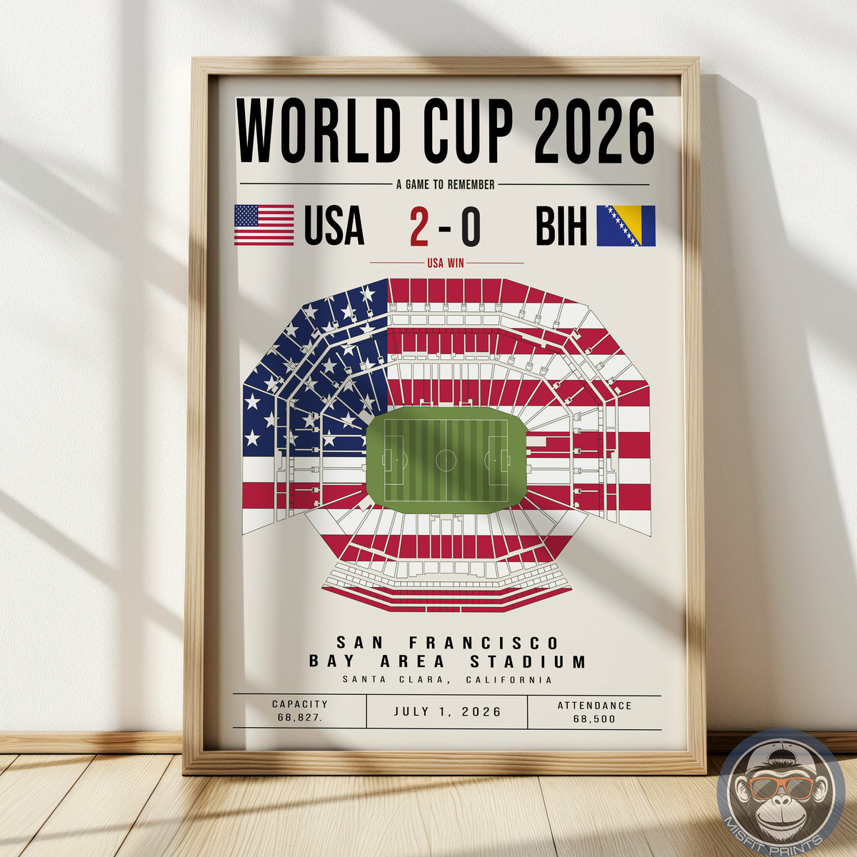 USA vs. Bosnia World Cup Match Poster