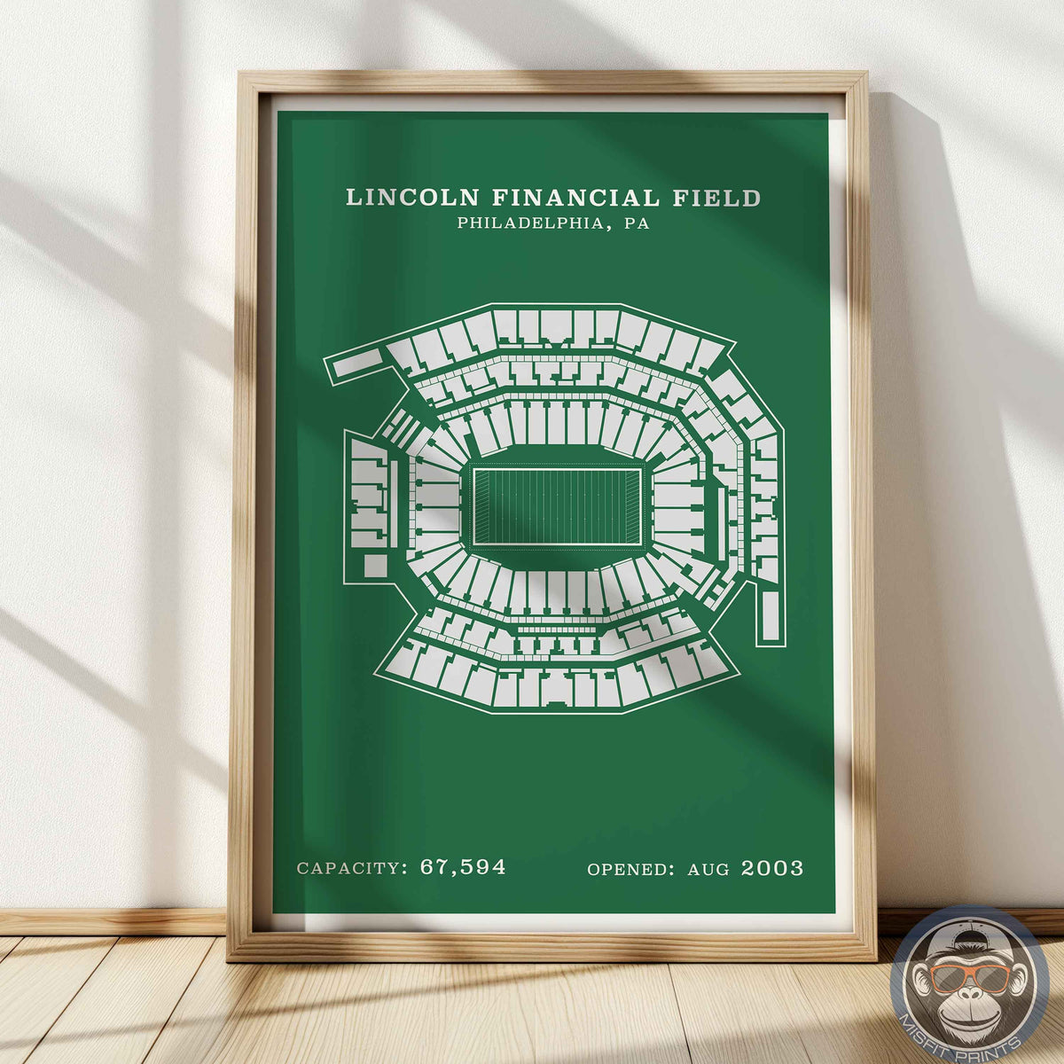 Lincoln Field Stadium - Border Print