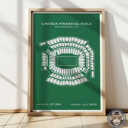 Lincoln Field Stadium - Border Print