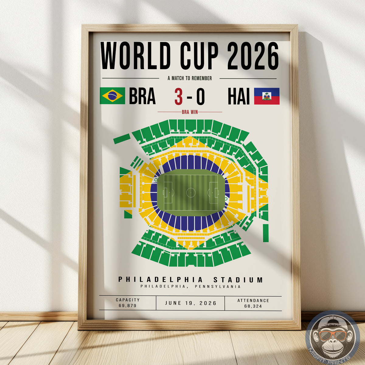 Brazil vs. Haiti World Cup Match Poster