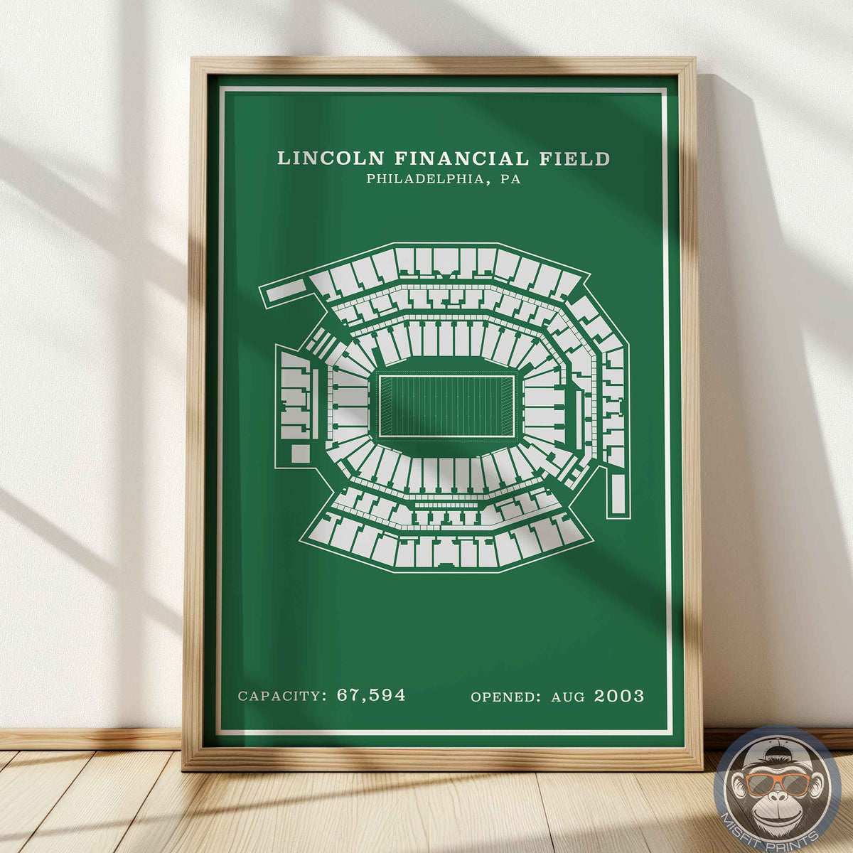 Lincoln Field Stadium - Modern Border Print