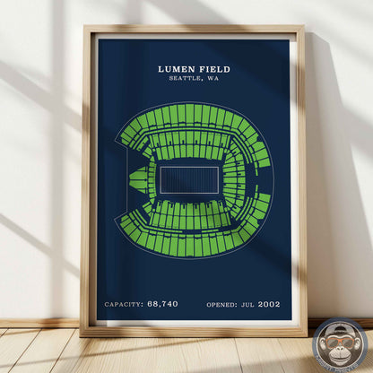 Lumen Field Stadium - Border Print