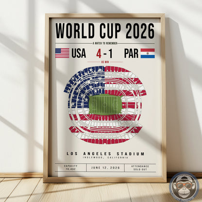 USA vs. Paraguay World Cup Match Poster