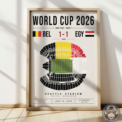 Belgium vs. Egypt World Cup Match Poster