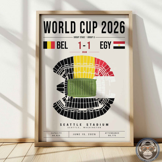 Belgium vs. Egypt World Cup Match Poster