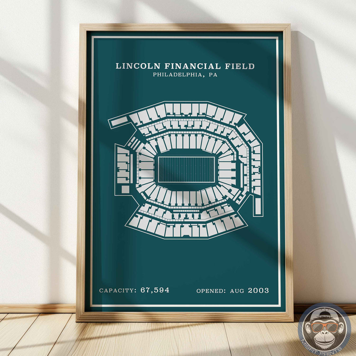 Lincoln Field Stadium - Modern Border Print