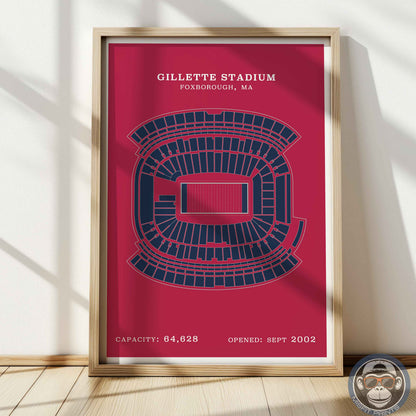 Gillette Stadium - Border Print