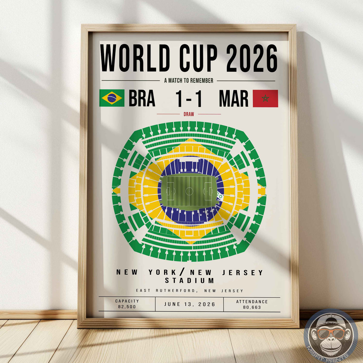 Brazil vs. Morocco World Cup Match Poster