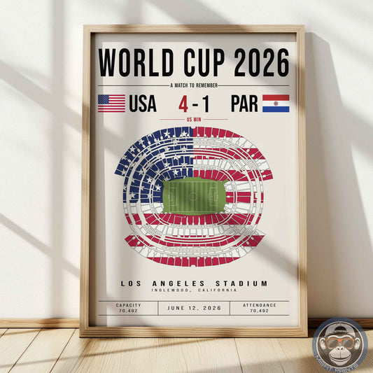 USA vs. Paraguay World Cup Match Poster