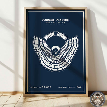 Dodgers Stadium | Modern Border Print