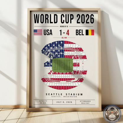 USA vs. Belgium World Cup Match Poster