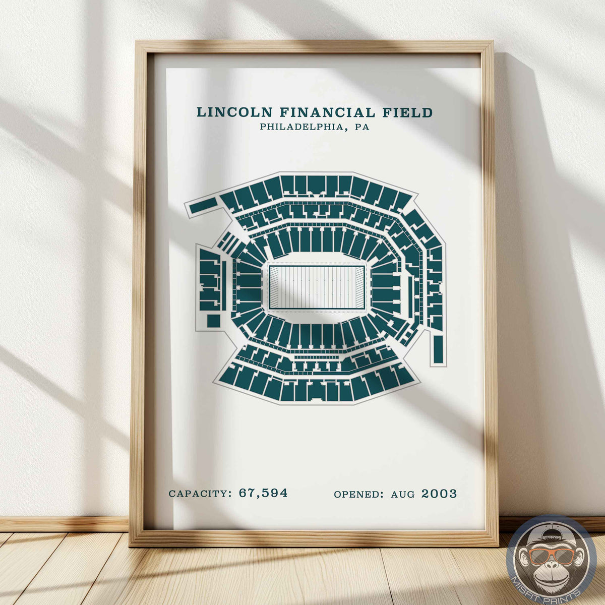 Lincoln Field Stadium - Border Print