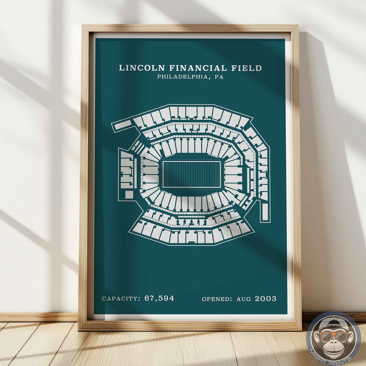 Lincoln Field Stadium - Border Print