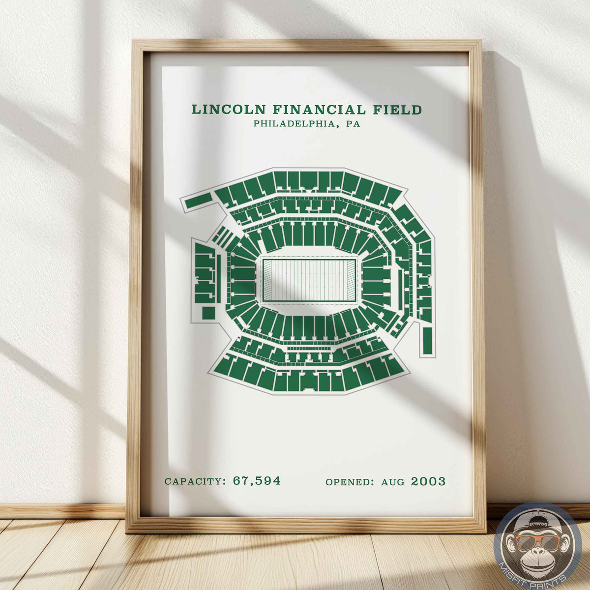 Lincoln Field Stadium - Border Print
