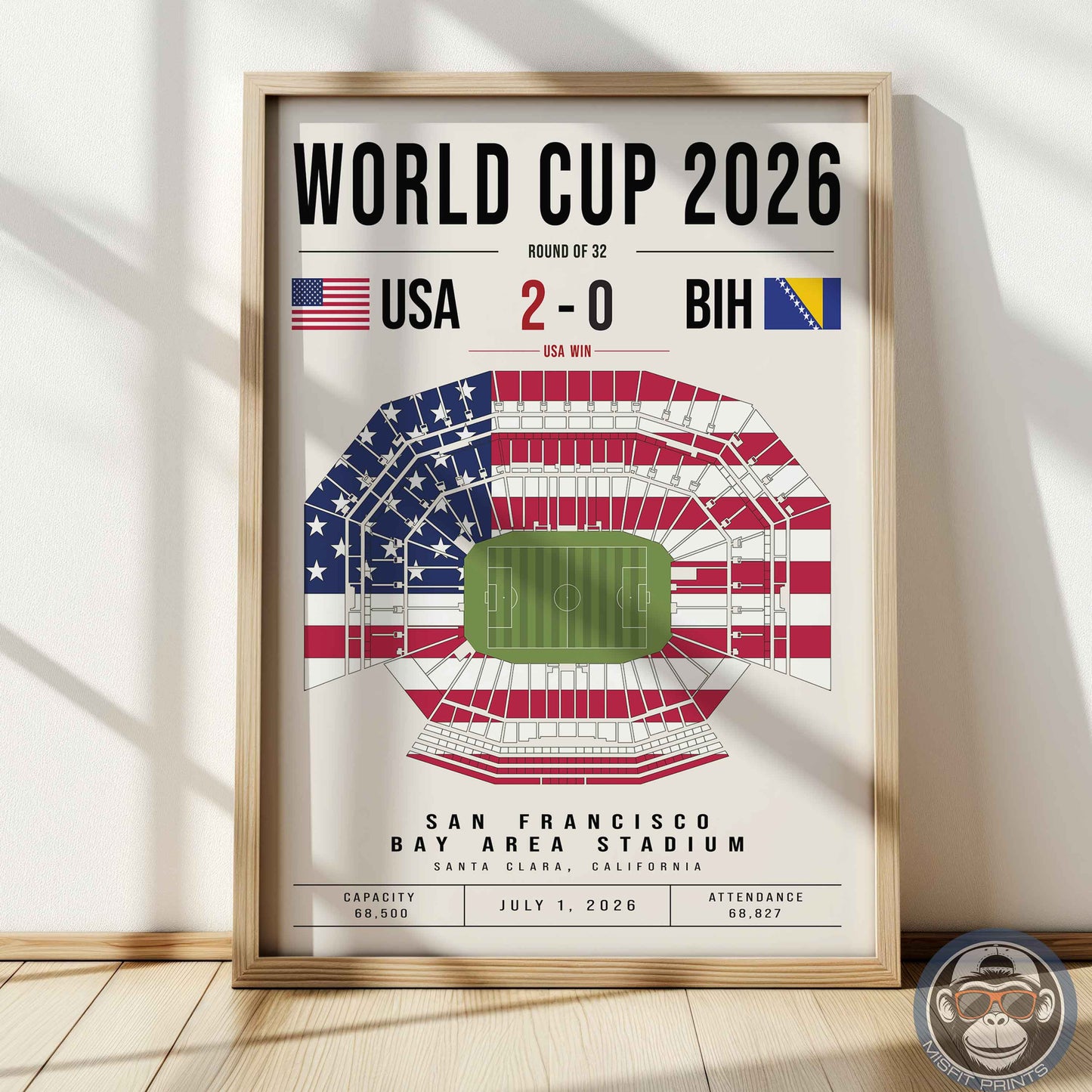 USA vs. Bosnia World Cup Match Poster