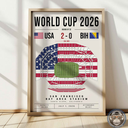 USA vs. Bosnia World Cup Match Poster