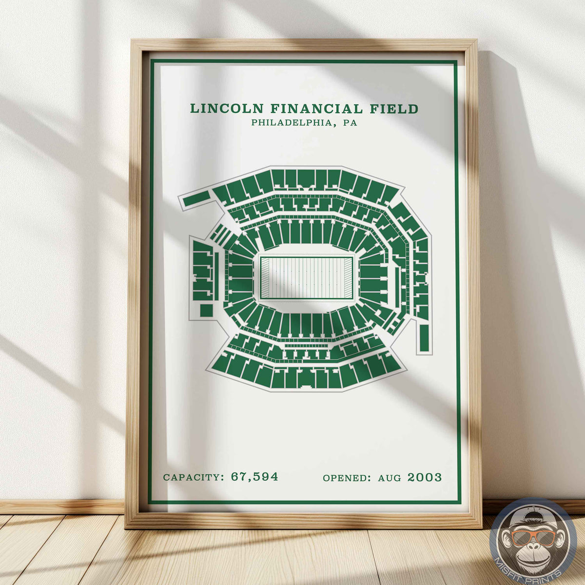 Lincoln Field Stadium - Modern Border Print