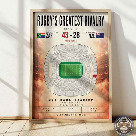 South Africa vs New Zealand Rugby Match Poster | M&T Bank Stadium