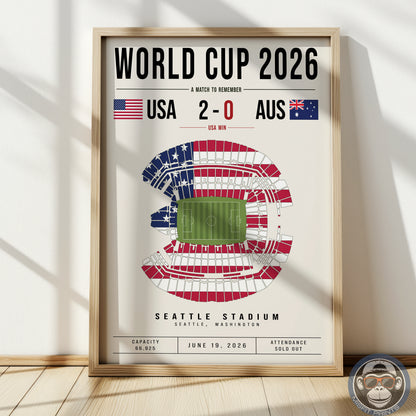 USA vs. Australia World Cup Match Poster