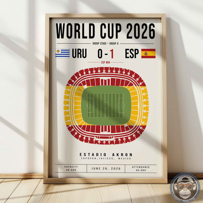 Uruguay vs. Spain World Cup Match Poster
