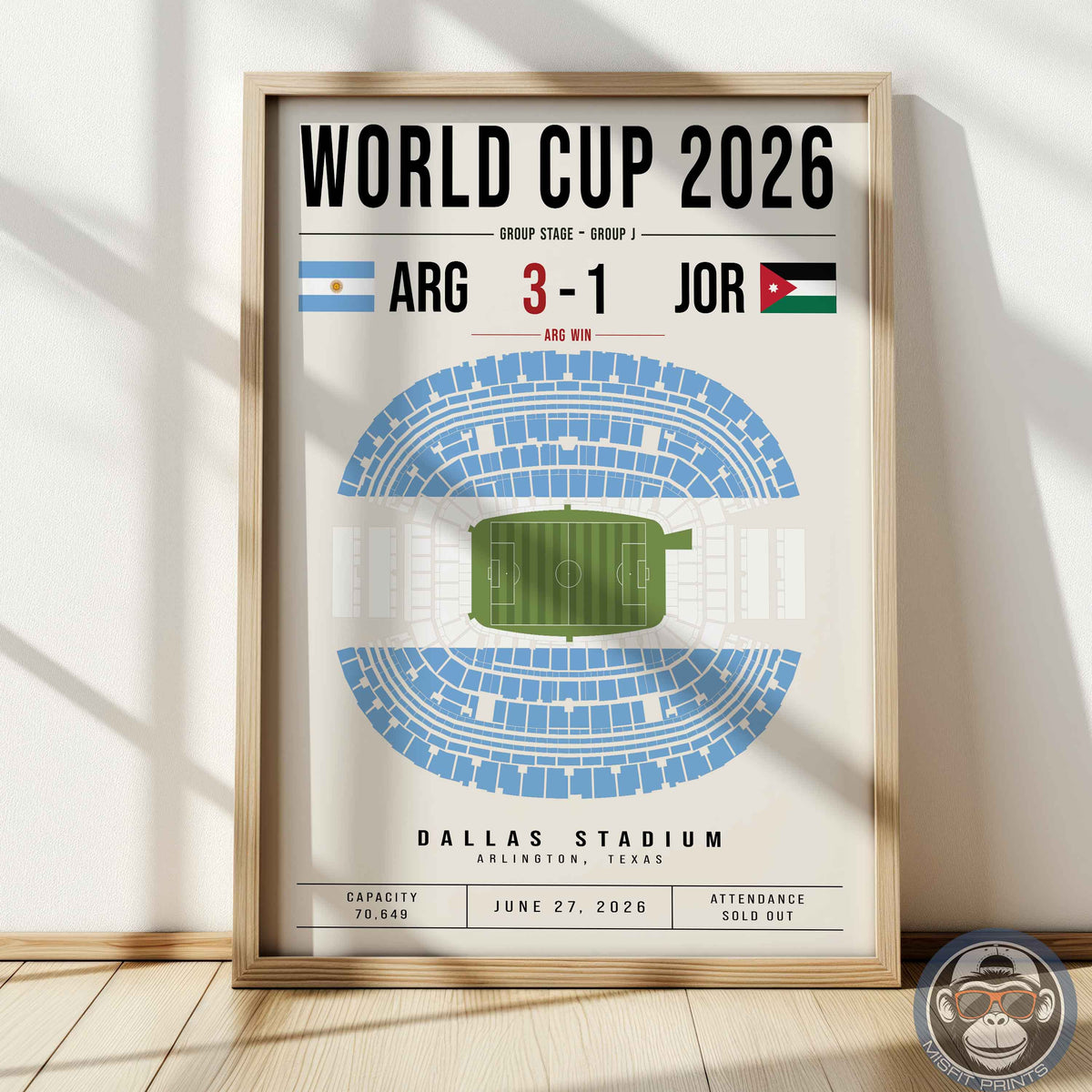 Argentina vs. Jordan World Cup Match Poster