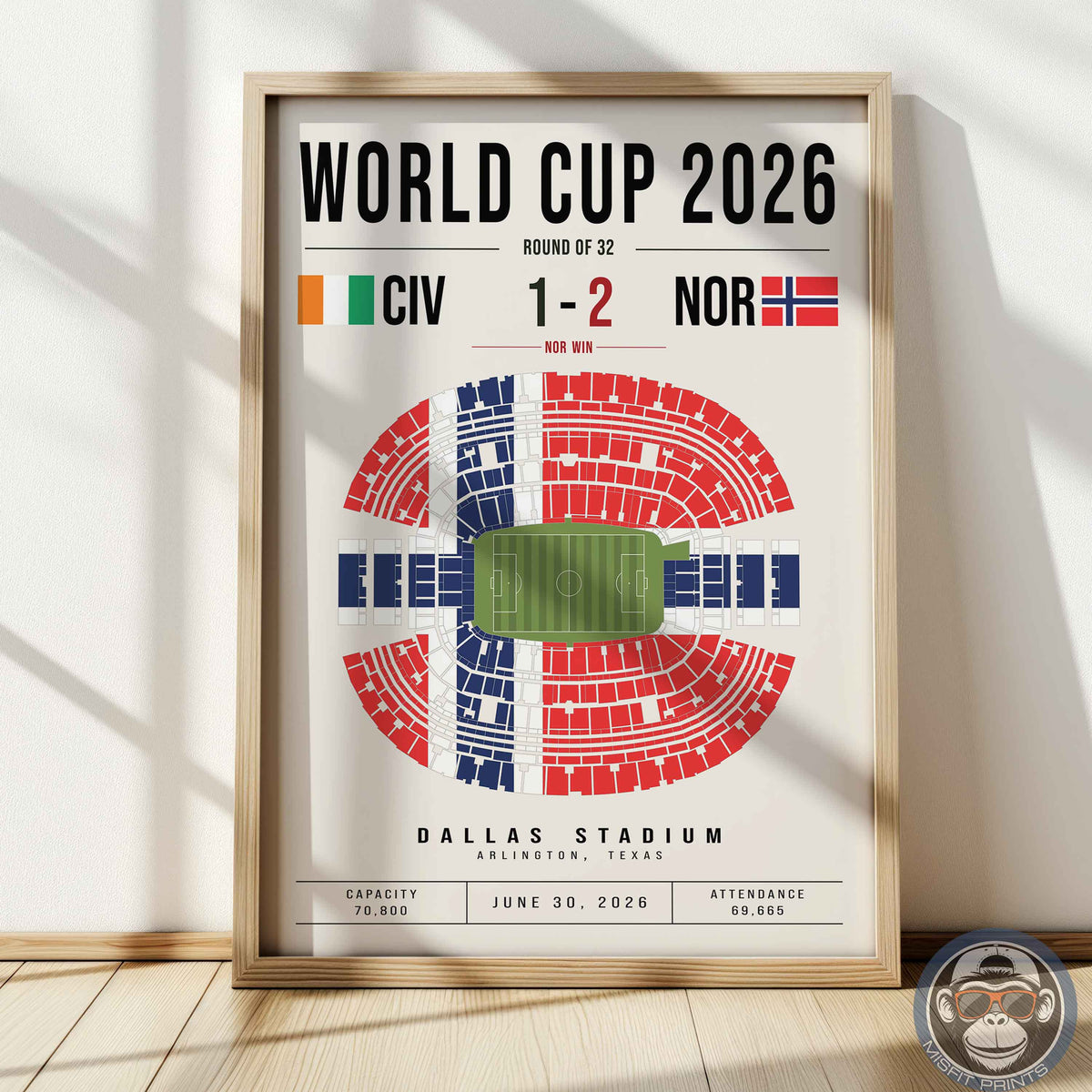 Côte d’Ivoire vs. Norway World Cup Match Poster