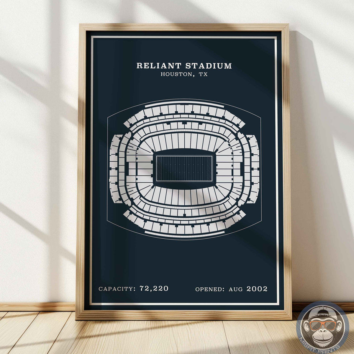 Reliant Stadium - Modern Border Print