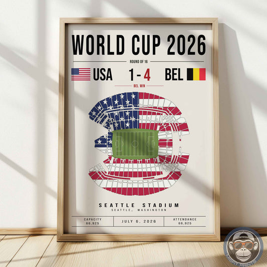 USA vs. Belgium World Cup Match Poster
