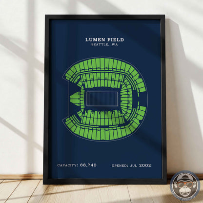 Lumen Field Stadium - No Border Print